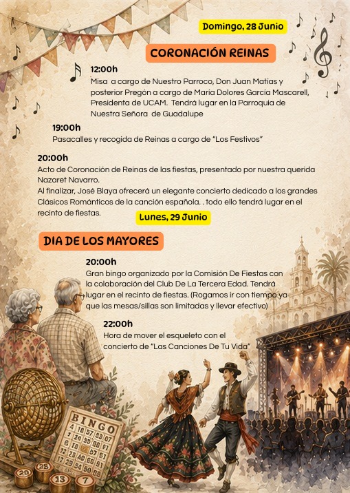 Fiestas Guadalupe Murcia Calendario Oficial 28 junio